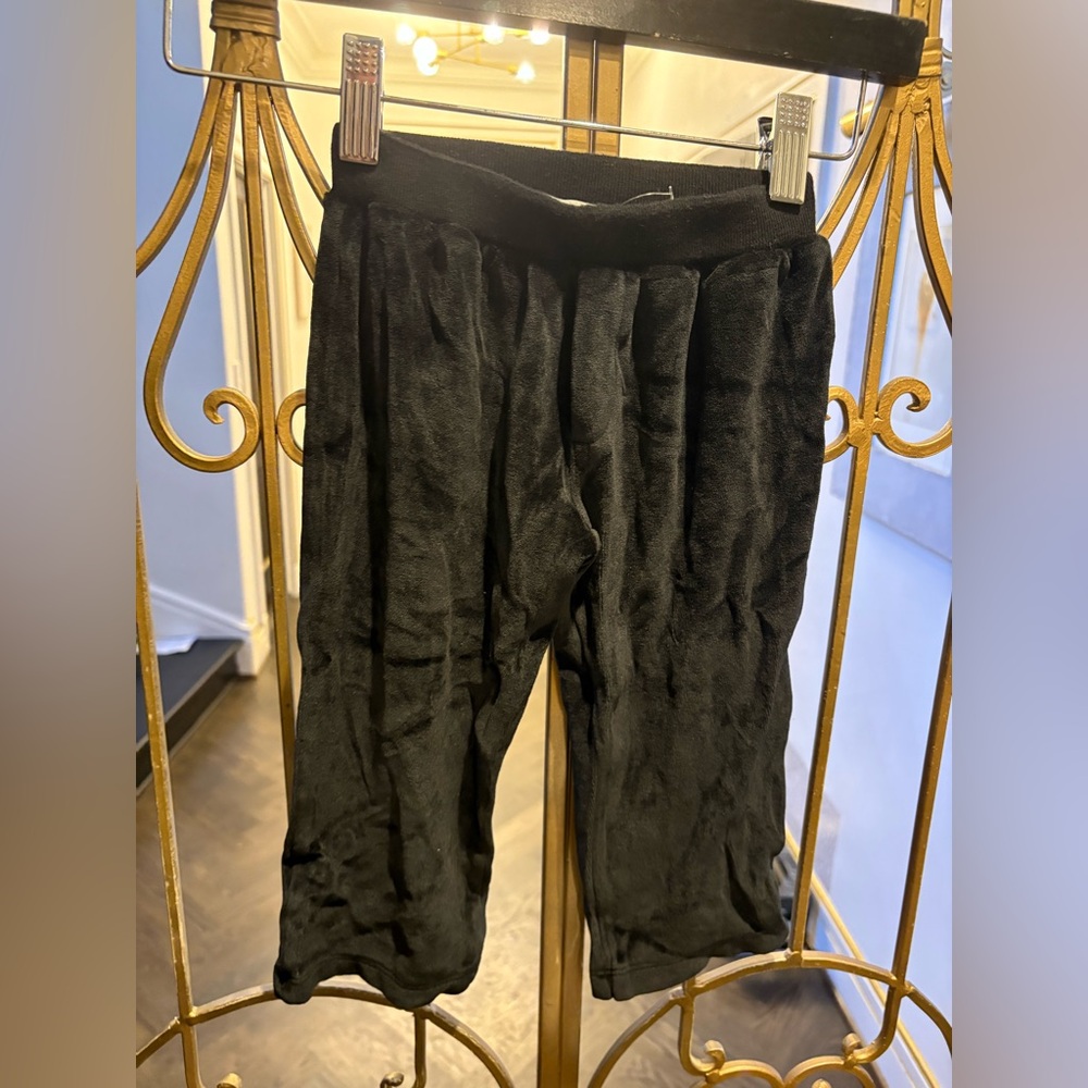 Versace Young Black velvet joggers size 24 months girls or boys no logo kids